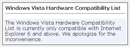 Windows Quality Online Services Windows Vista Hardware Compatibility List